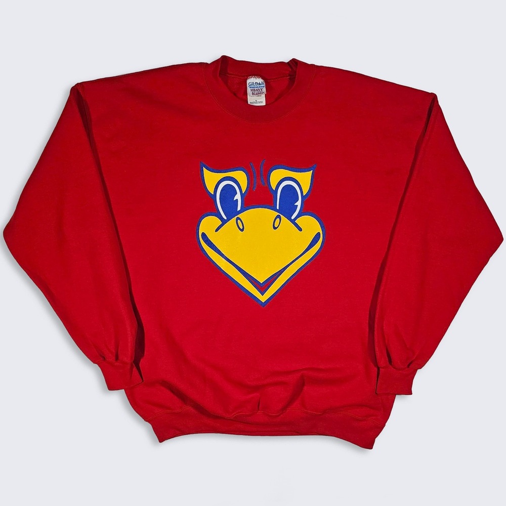 Kansas Jayhawks Vintage Y2K Big Logo Mascot Crewneck Sweatshirt